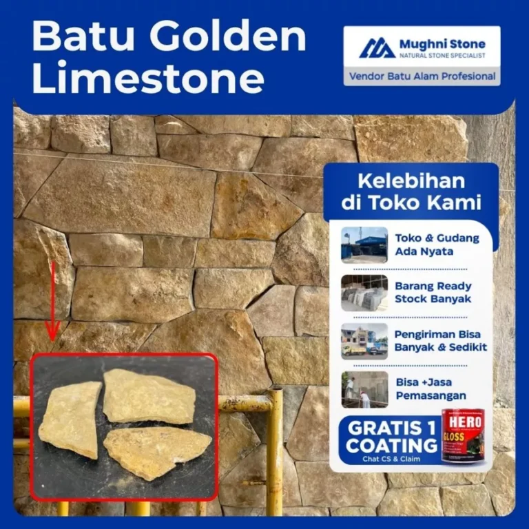 jual batu alam golden limestone mughni stone