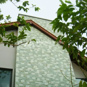 dinding fasad batu alam sukabumi hijau