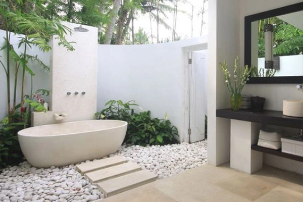 contoh pemasangan batu koral kupang putih 6