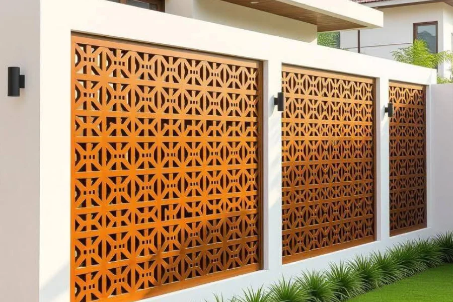 Pagar Roster Tanah Liat Warna Cokelat Natural