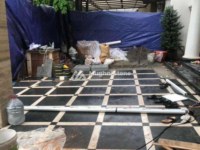 after 4 - lantai carport batu basalto hitam gading serpong