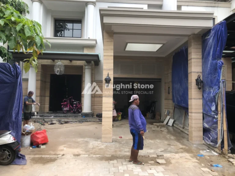 before 1 - lantai carport batu basalto hitam gading serpong