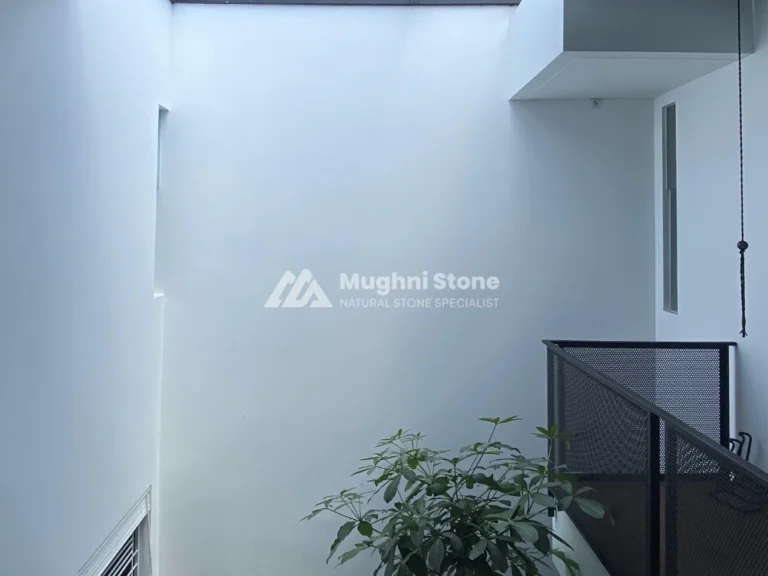 before - proyek pemasangan batu alam curi untuk dinding void rumah , di pondok indah, jakarta