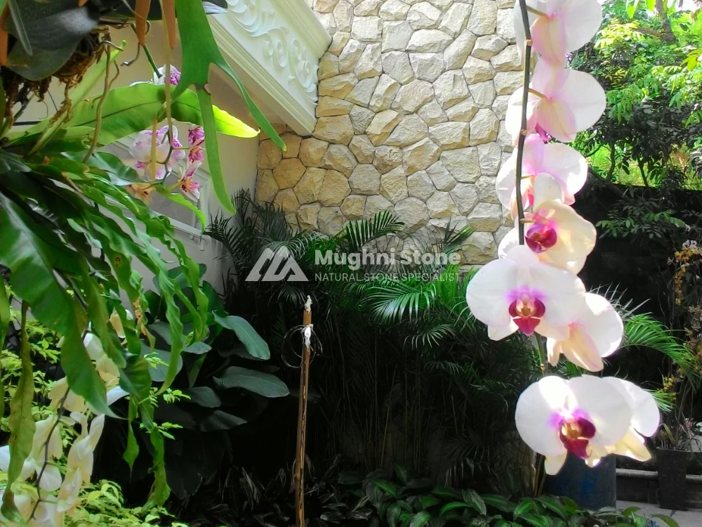 dinding taman batu alam bobos acak