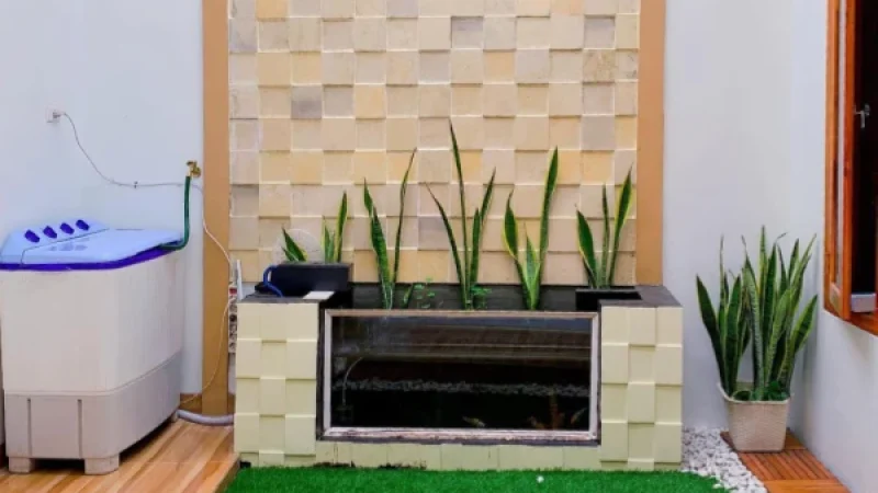 dinding void batu alam paras